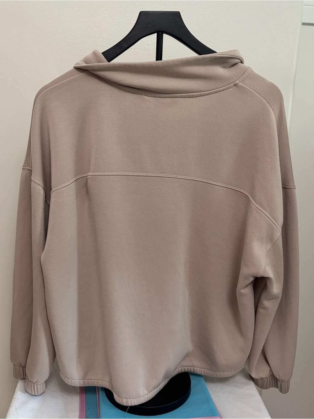 La Vie En Rose Women's Taupe Snap-Button Quarter-Zip Pullover - Picture 2 of 3